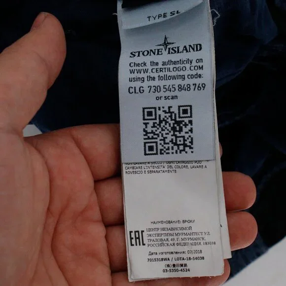 Stone Island Cargo Pants Men 30 Type SL Blue garment dyed trouser Cotton Pockets - Picture 13 of 15